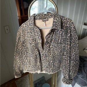 FP Movement by Free People Leopard Print Jean Jacket